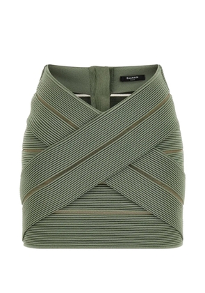 Balmain V-waist short skirt - Green