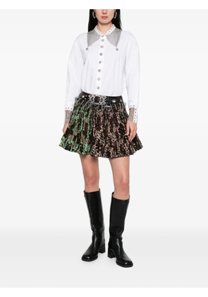 Chopova Lowena Wilson pleated print mini skirt - Brown