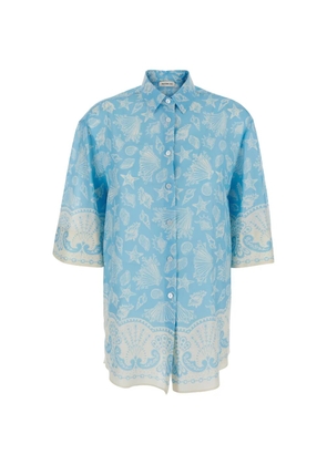 MANTERO 1902 shell print shirt - Blue