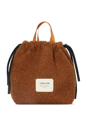 Osklen fleece drawstring bucket bag - Brown