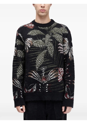 Osklen botanique-print sweater - Black