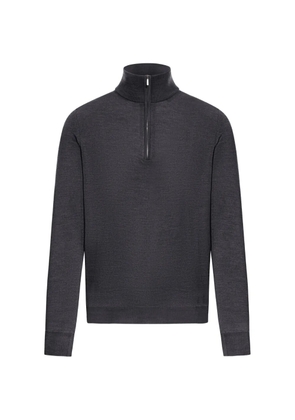 Zanone zip roll-neck sweater - Grey