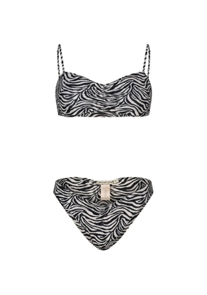 PARAMIDONNA Chica zebra print two piece swimsuit - White