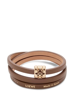 LOEWE Anagram Bombé twist leather bracelet - Gold