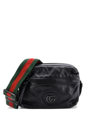 Gucci Pre-Owned Tonal Double G Shoulder Bag Leather crossbody bag - Black