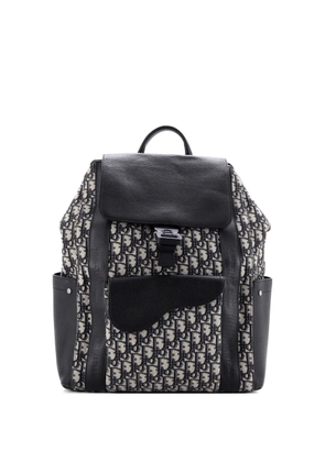 Christian Dior Pre-Owned Saddle Pocket Oblique Canvas and Leather Large backpack - Blue