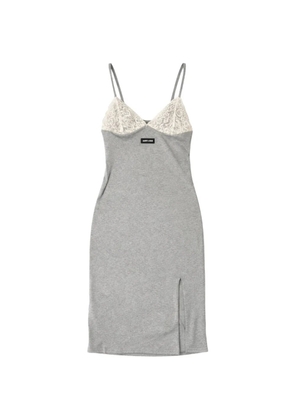 Miu Miu lace slit mini dress - Grey