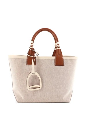 Hermès Pre-Owned Sac Steeple Toile with Leather 25 tote bag - Neutrals