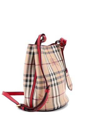 Burberry Pre-Owned Lorne Haymarket Coated Canvas Small bucket bag - Brown