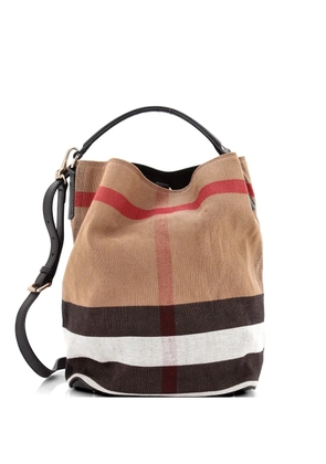 Burberry Pre-Owned Ashby Bag House Check Canvas Medium bucket bag - Brown