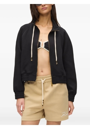 Karl Lagerfeld logo-detail zip-up sweatshirt - Black