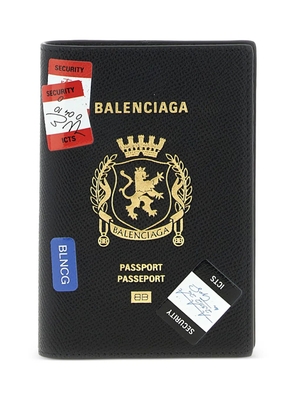 Balenciaga logo-detail passport holder - Black