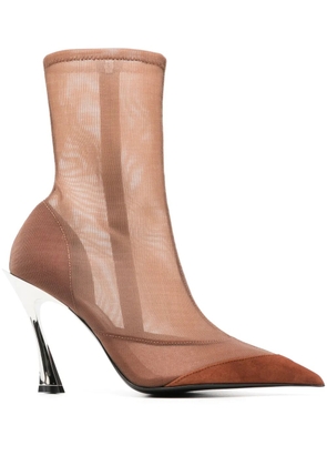 Mugler 95mm mesh boots - Neutrals