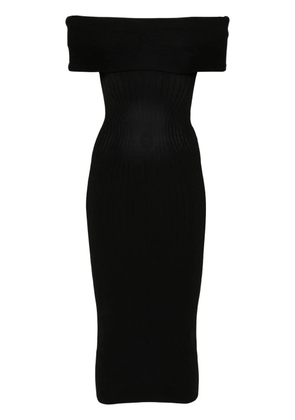 Mugler off-shoulder knit dress - Black