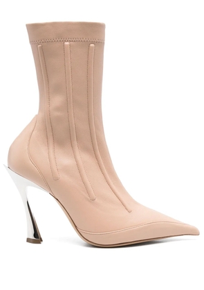 Mugler 105mm corset ankle boots - Neutrals