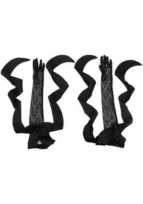 David Koma lace elbow-length gloves - Black