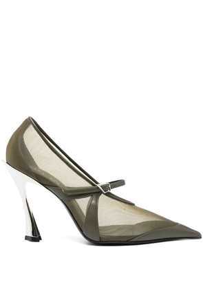 Mugler 100mm mesh pumps - Green