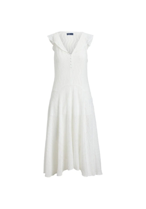 Polo Ralph Lauren Lynton ruffled V-neck midi dress - White