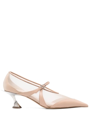Mugler 55mm Fang pumps - Neutrals