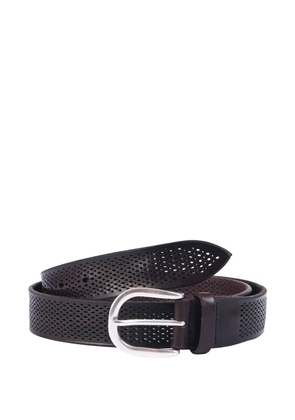 Orciani perforated buckle leather belt - Brown
