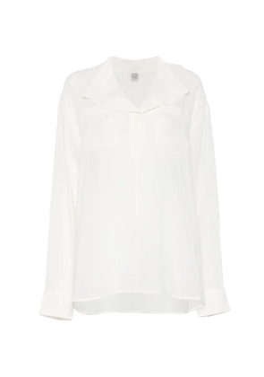 TOTEME overlapping-collar blouse - Neutrals