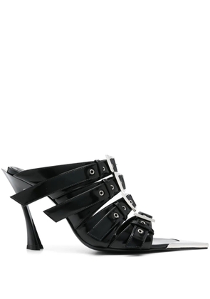 Mugler 90mm Fang buckled leather sandals - Black