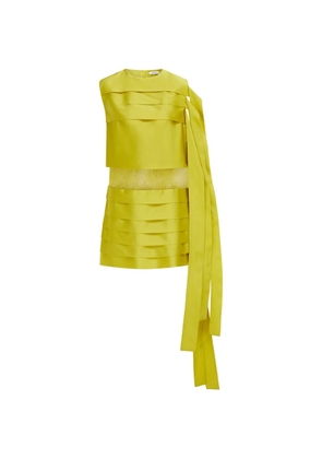 Ferragamo mini dress with lace detail - Yellow