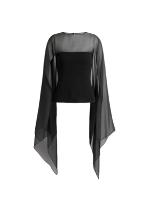 Alberta Ferretti draped overlay top - Black