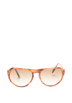 Saint Laurent Pre-Owned 1990s Priam geometric sunglasses - Brown
