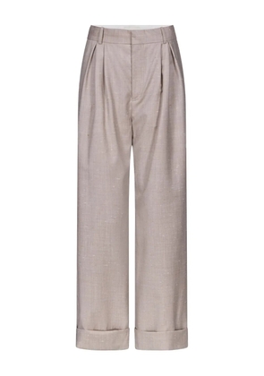 LouLou de Saison Davy pleated rolled trousers - Neutrals