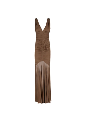 Giuseppe Di Morabito A-line draped maxi dress - Brown