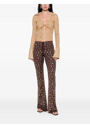 Oséree embellished flared trousers - Brown