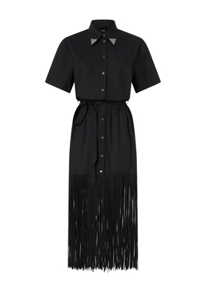 PINKO fringed collared dress - Black