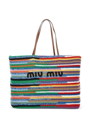 Miu Miu striped shoulder bag - Blue