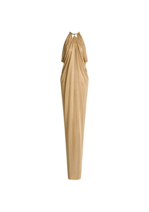 Alberta Ferretti halterneck draped maxi dress - Gold