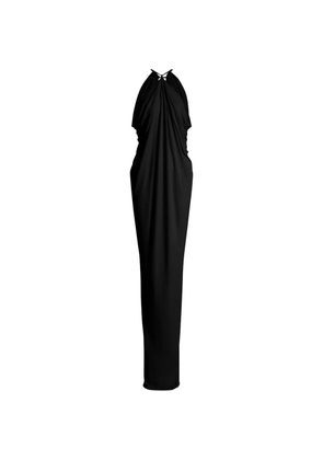 Alberta Ferretti halterneck draped maxi dress - Black