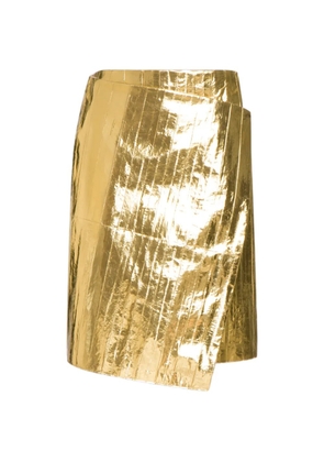 Alberta Ferretti metallic slit skirt - Gold