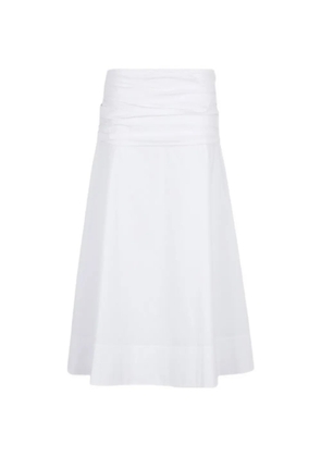 STAUD shirred midi skirt - White