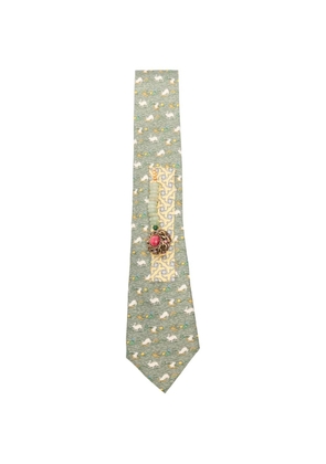 A.N.G.E.L.O. Vintage Upcycling x Stefania Bertoni customised Hermès print silk tie - Green