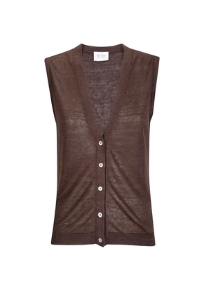 be you V-neck sleveless cardigan - Brown