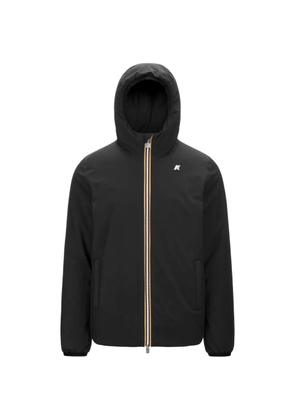 K-Way logo-patch hooded jacket - Black