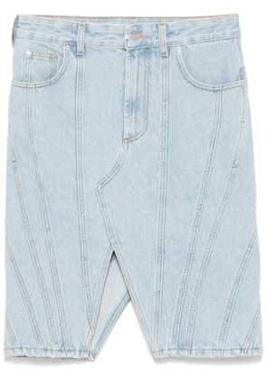 Mugler spiral denim skirt - Blue