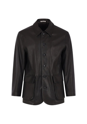 Auralee buttoned leather jacket - Brown