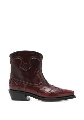 GANNI topstitched boots - Purple