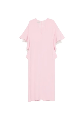 Alberta Ferretti ruffled V-neck dress - Pink