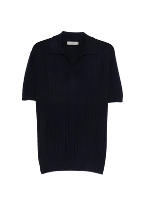 Canali V-neck textured T-shirt - Blue