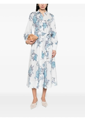 Marella Formica floral belted midi dress - Blue