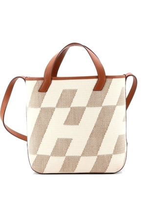 Hermès Pre-Owned Cabas H en Biais Tote Canvas with Leather 27 shoulder bag - Brown
