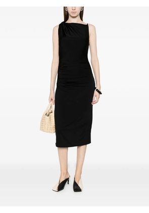 Marella draped midi dress - Black