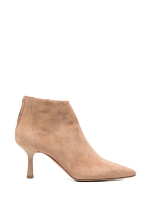 Gisel Moire Elise pointed-toe ankle boots - Neutrals